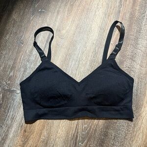 Black Nursing Maternity Bra Medium Comfy Workout Sports